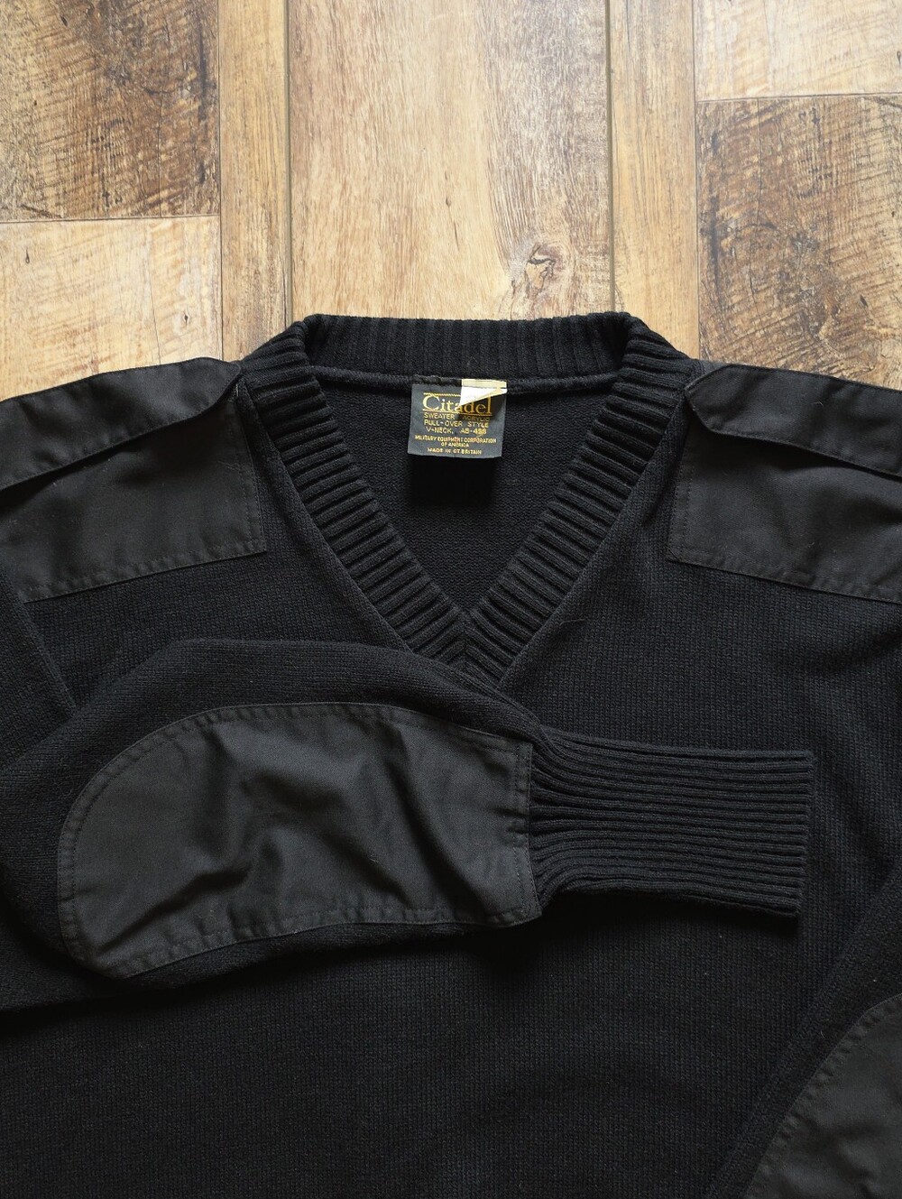 Vintage 90s Citadel - V-Neck Uniform Sweater - XXL - Black